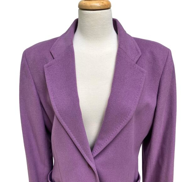 Kate Hill Blazer Jacket Sz 14 Wool Cashmere Purple Careerwear Academia Old Money - Picture 2 of 13